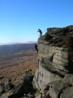 Steve Kirman (leader) and Paul Sexton on Cave Buttress (S 4b), High Neb, Stanage
