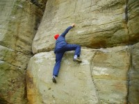 brixton climber in south sandstone.Bowles Rocks