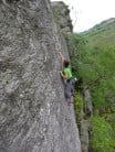 Jo George on The Hidden Walls Sports Crag Loch Lomond