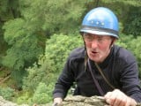 Harry Smith on Overhanging Bastion pulling up to the Yew Tree.