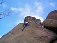 Dave Hughes soloing (as you must) Thin Air (E5 6a), Roaches Lower Tier